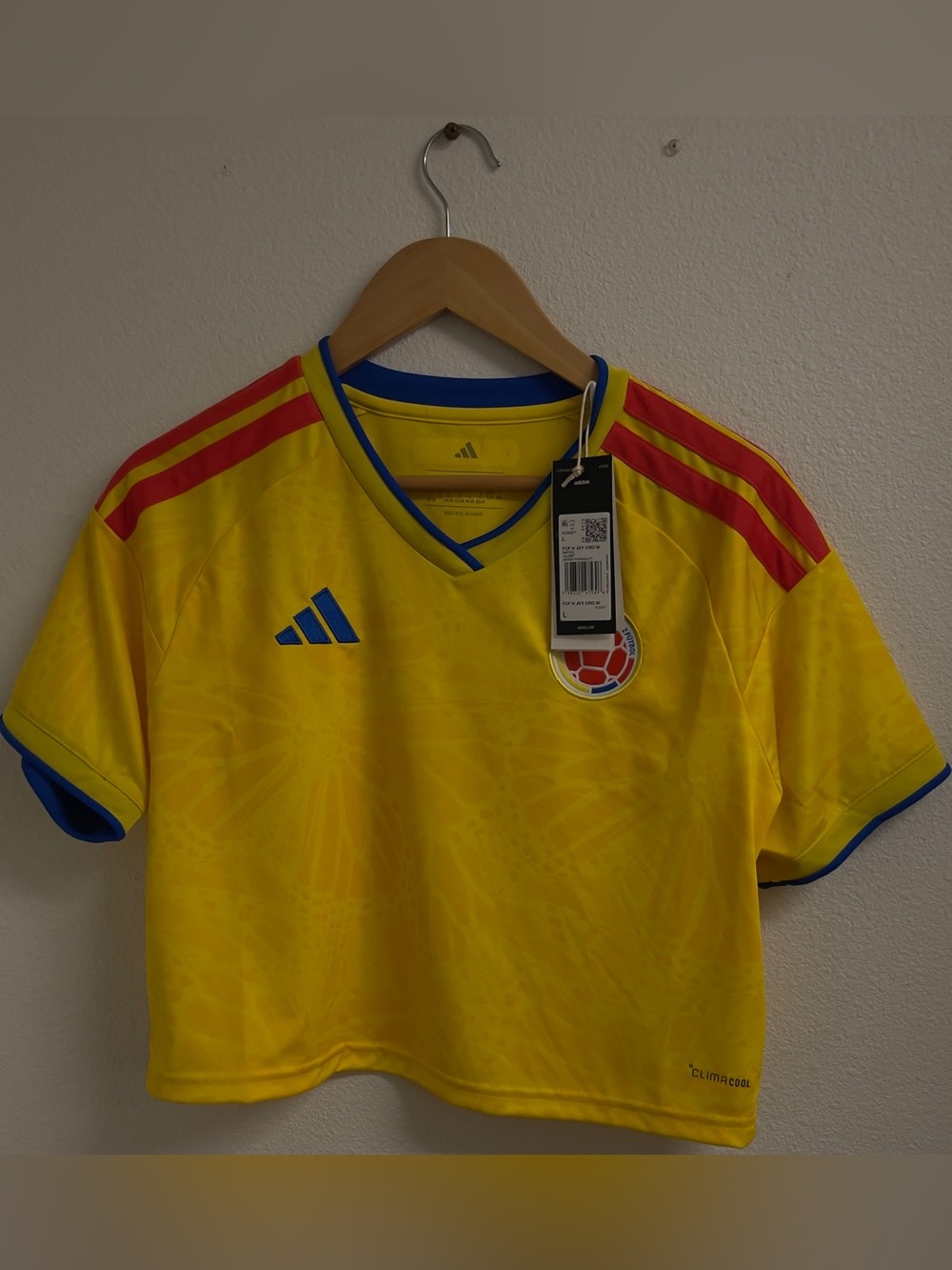 Adidas Colombia Soccer Jersey Crop Top Yellow Women’s